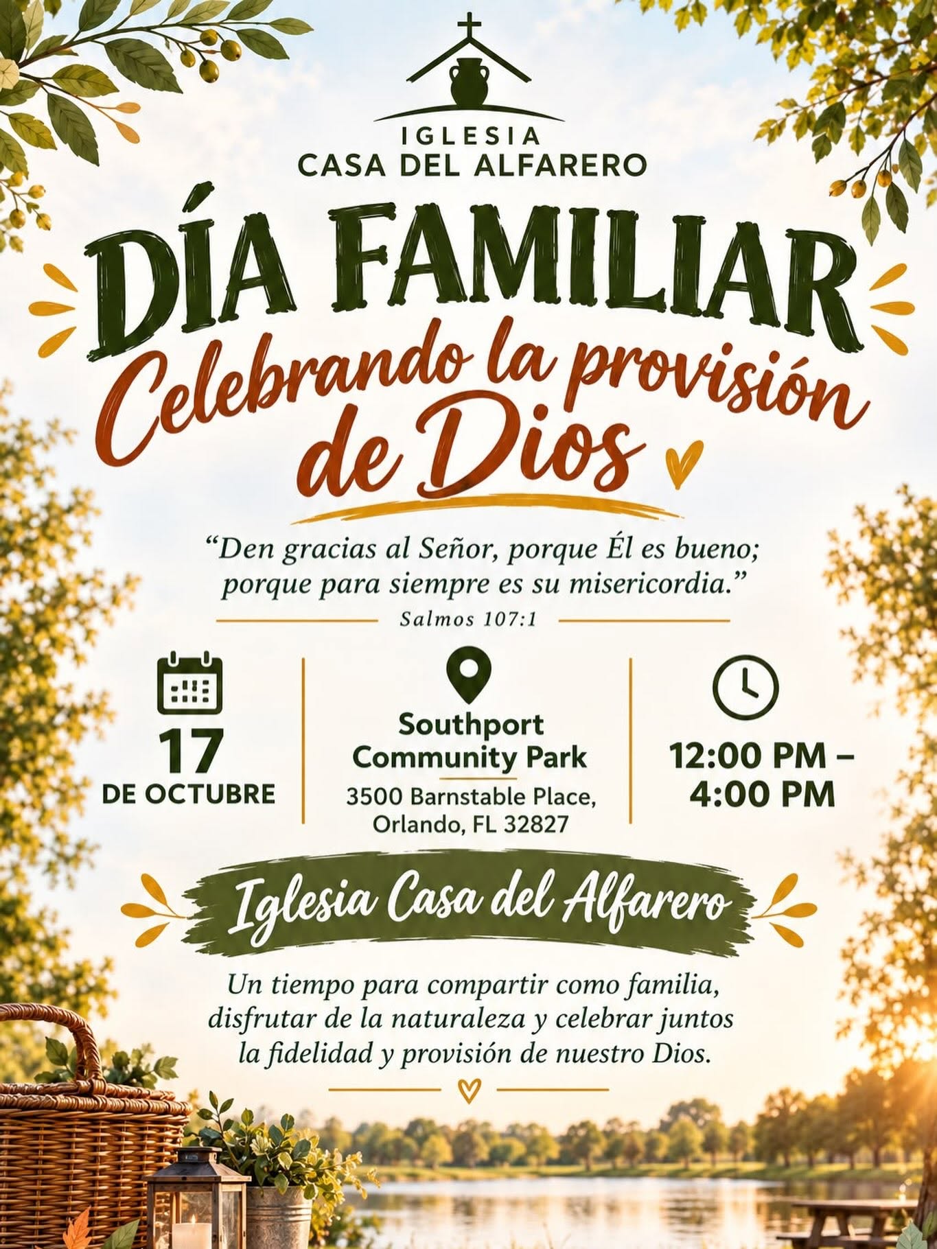 Día Familiar- Celebrando la Provisión de Dios!